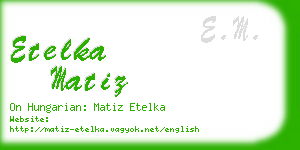 etelka matiz business card